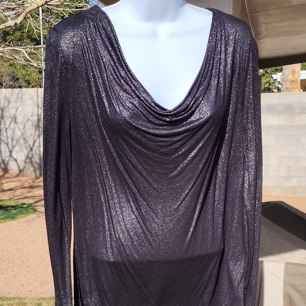 Rock & Republic Black and Silver Blouse with Chic Appeal